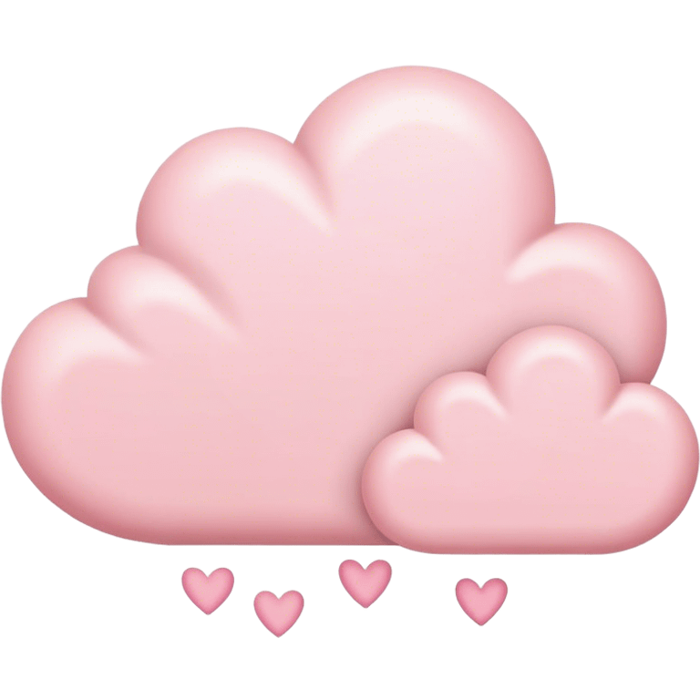 Cloud around pastel pink hearts emoji