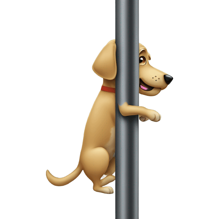 A dog pissing in a pole emoji