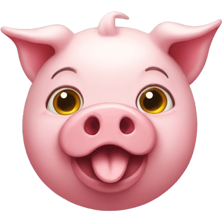 Cute pig with devil horn emoji