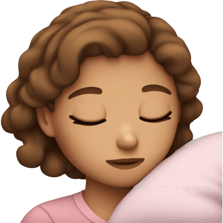 Girl whit brown hair sleeping emoji