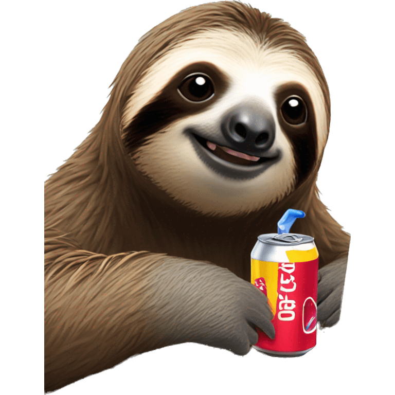 sloth with RedBull can and laptop emoji