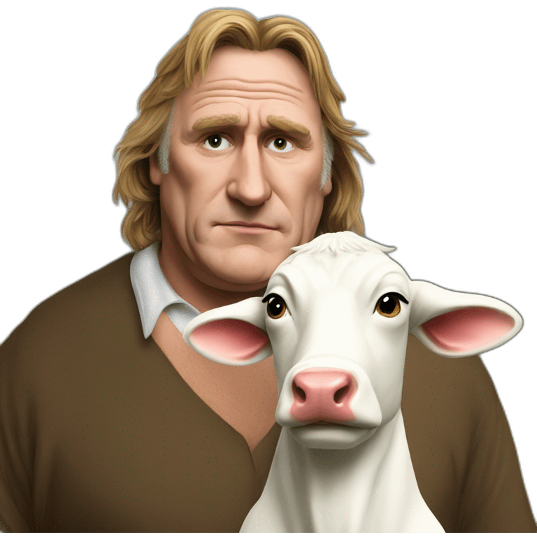 Depardieu avec une vache emoji