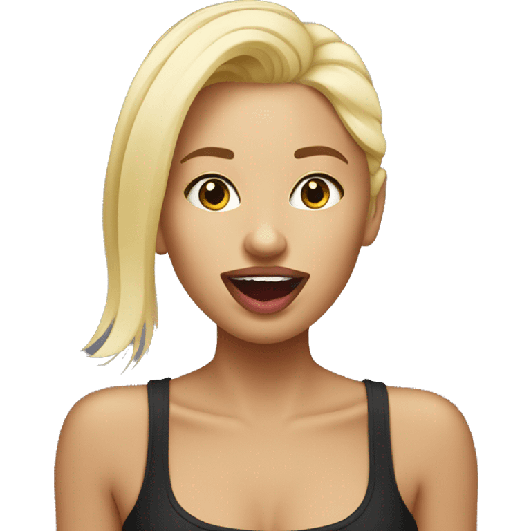 Tongue out blonde emoji