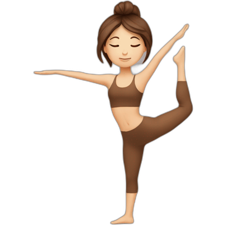 Brown hair yoga girl emoji