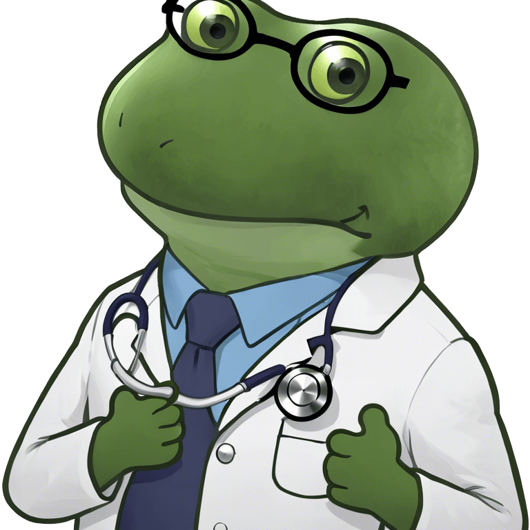 bufo wearing a doctor outfit emoji