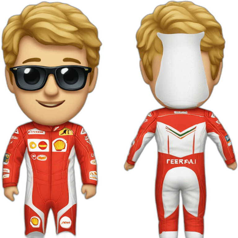 sebastian vettel with Ferrari suit emoji