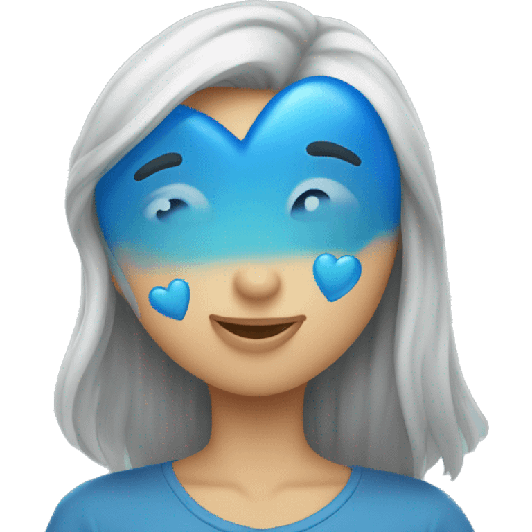 blue heart kiss emoji