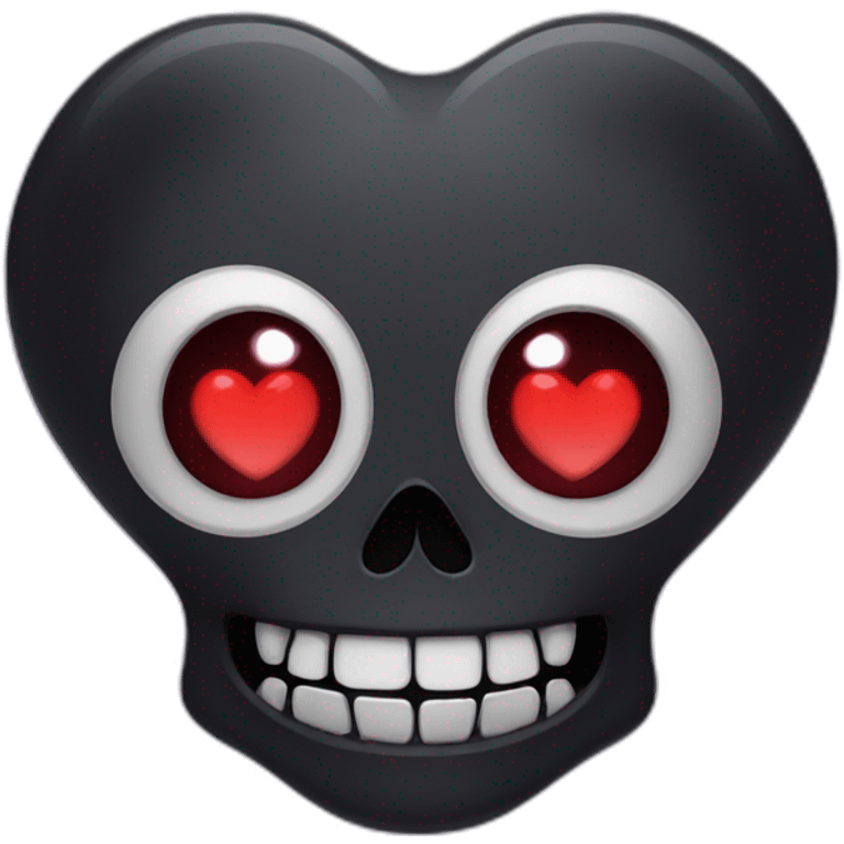 goth skull with heart eyes emoji