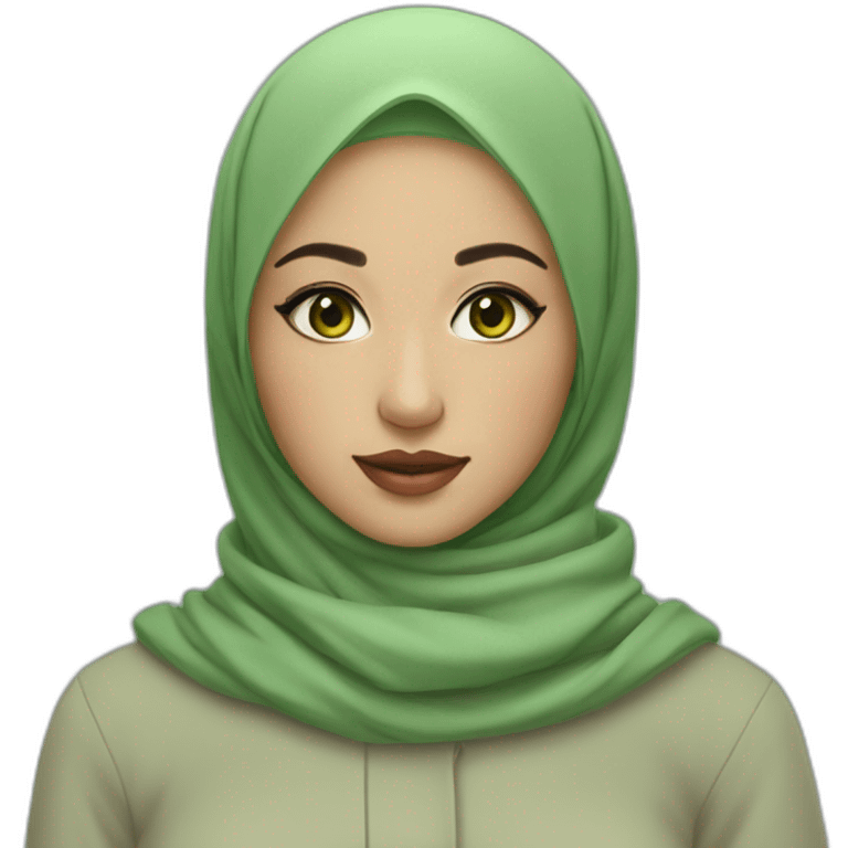 asian hijabi girl with thrifted clothes and fabulous eyebrows green eyes emoji