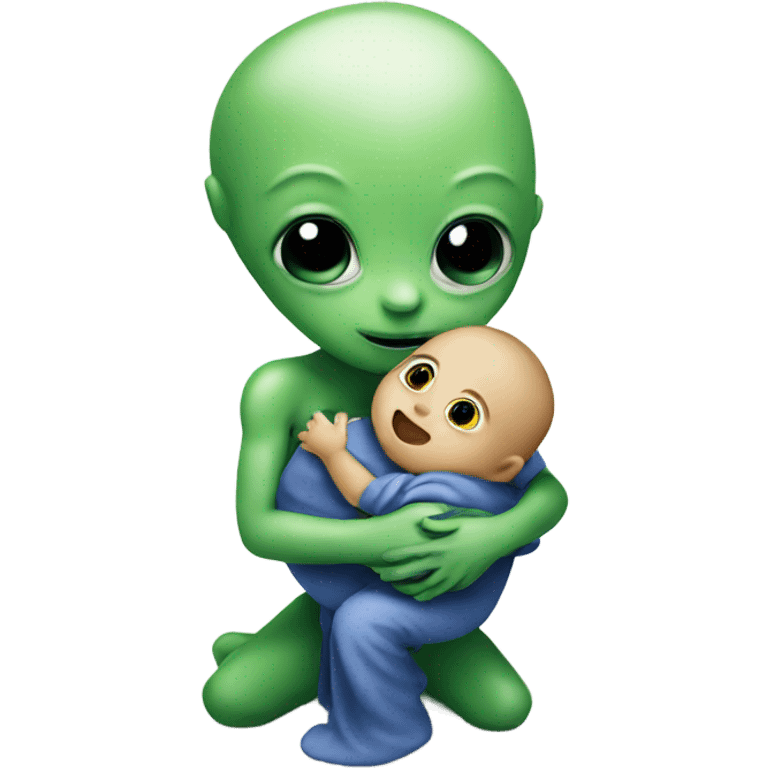 alien holding a baby emoji