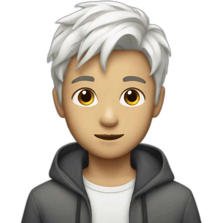 Young boy with white hair emoji