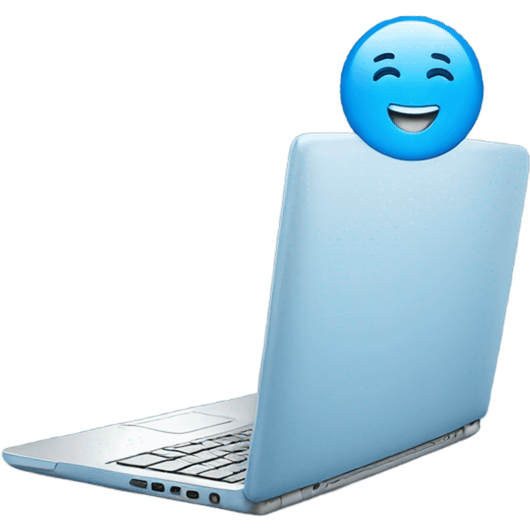 Laptop BLUE Very happy  emoji