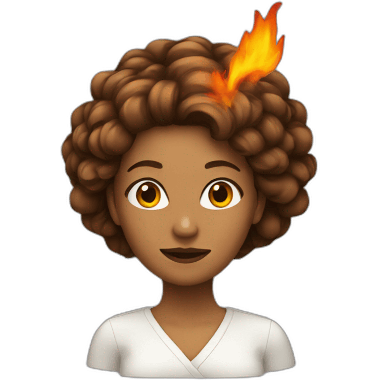 woman with fire in the hair emoji