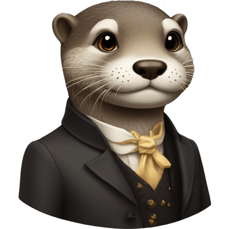 Rich otter with mustache  emoji