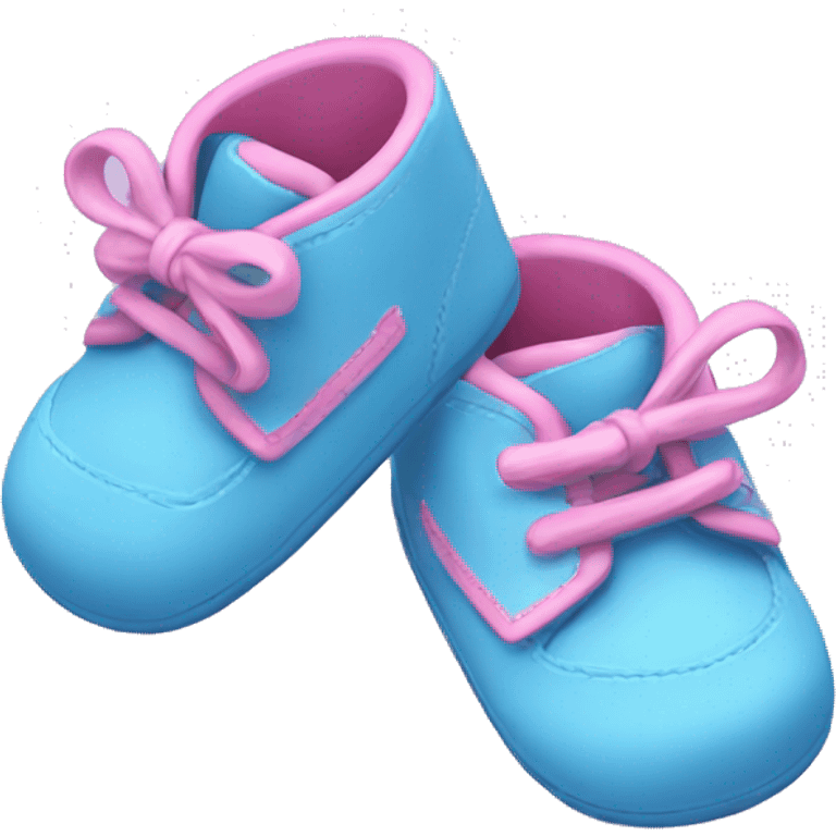 pink and blue baby shoes  emoji