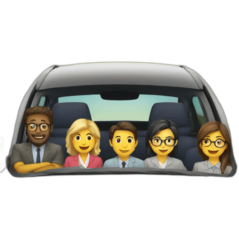 5 teachers in a car emoji