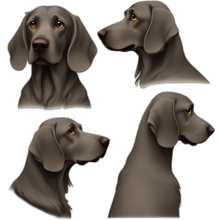 longhair weimaraner profile silhouet emoji