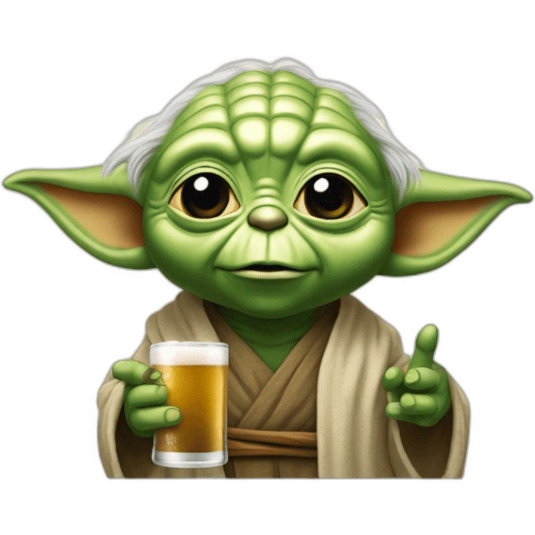 Yoda buvant une bière emoji