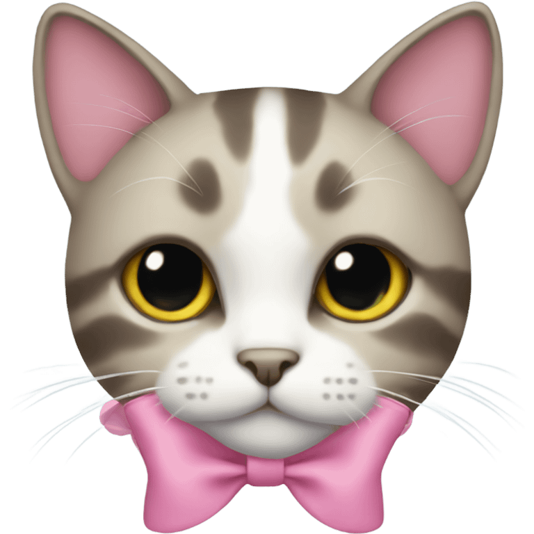 Cat with pink bow  emoji