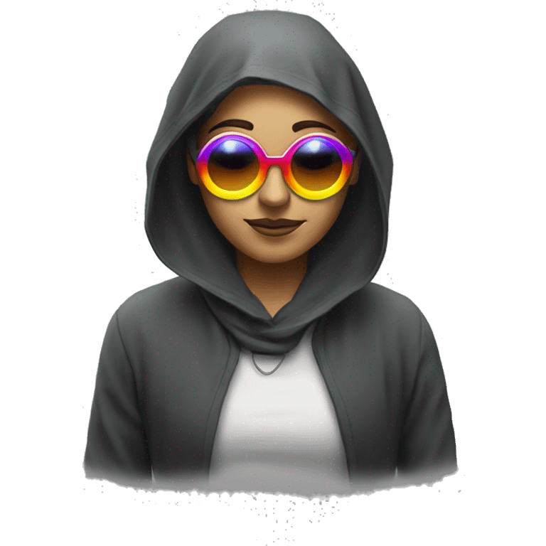 Silent-mary-with-halo-and-rainbow-sunglases emoji