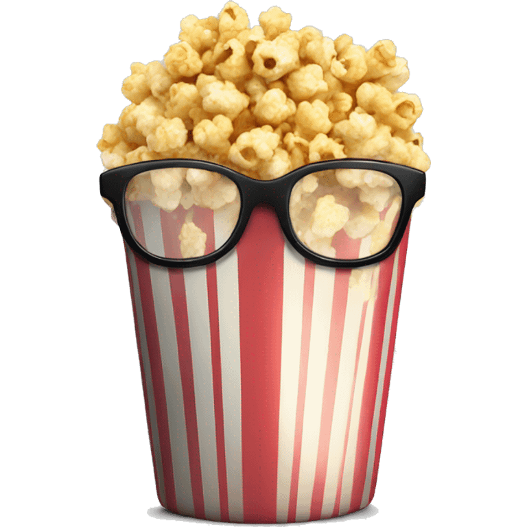 pop corn in black glasses emoji