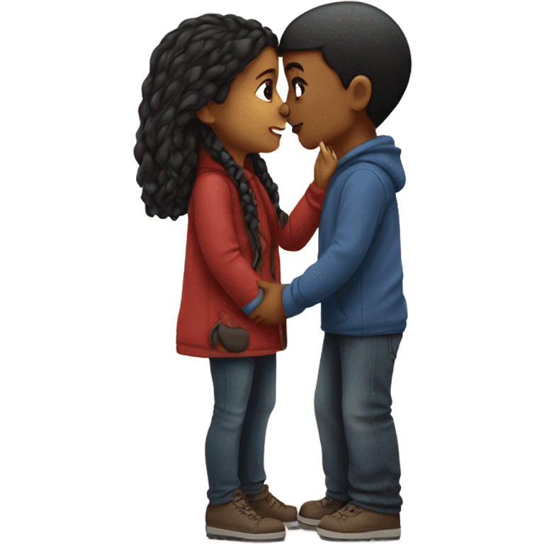 Girl and boy kissing on the lips emoji