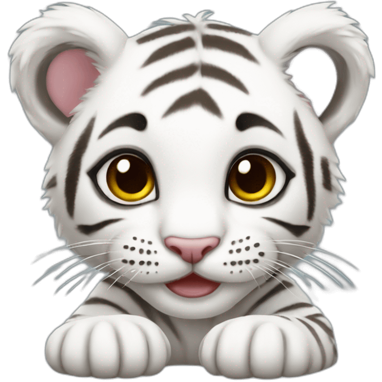 White baby tiger emoji