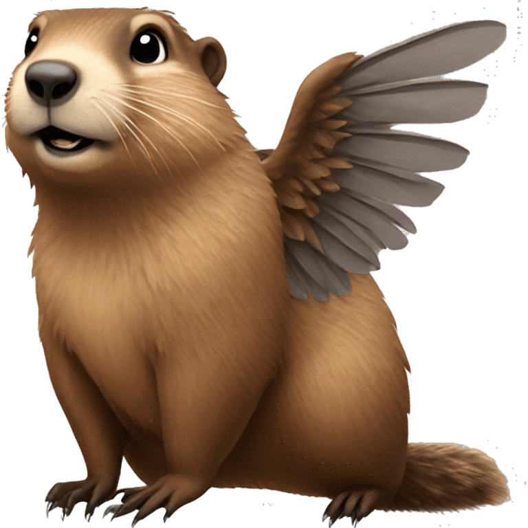 Groundhog with wings emoji