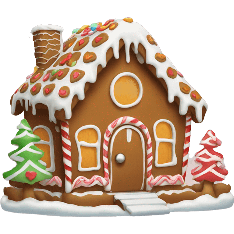 Cute gingerbread house emoji