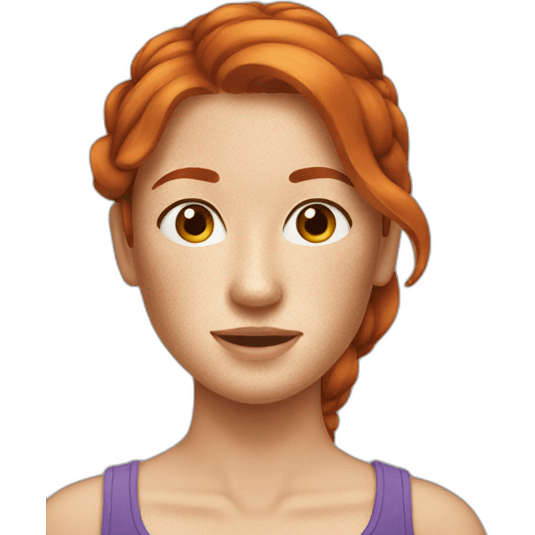 Redhead woman freckles long ponytail emoji