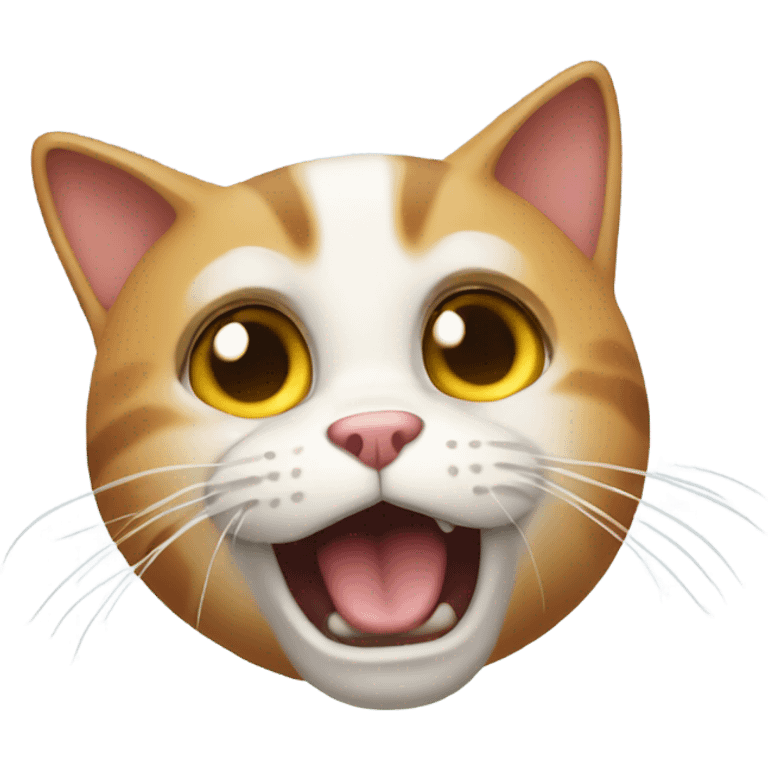 Cat making shocked face emoji