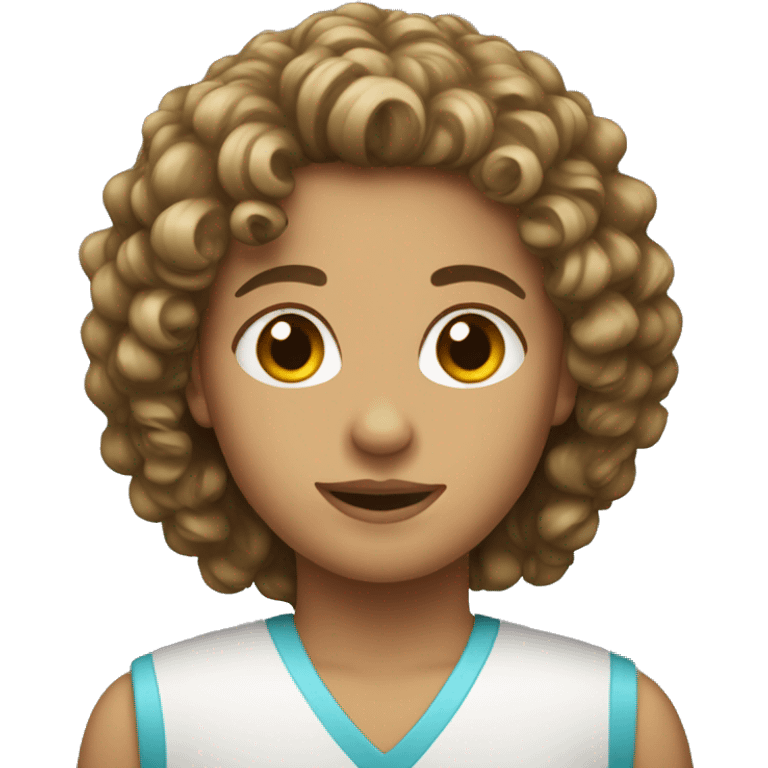 Pretty girl with curly mullet emoji