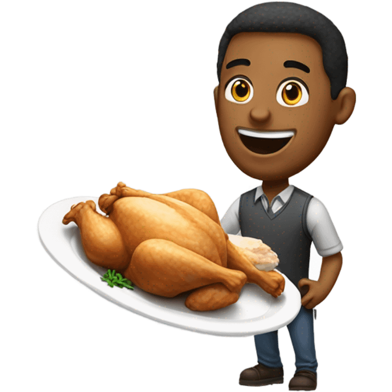 4 foot man eating chicken emoji