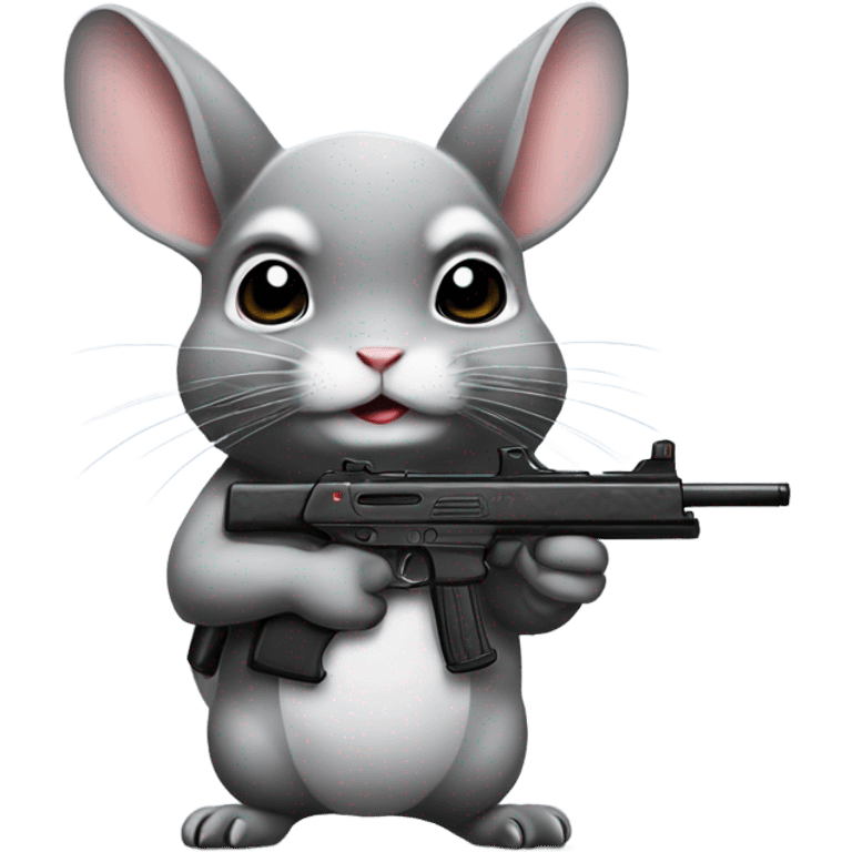 Chinchilla with a gun emoji