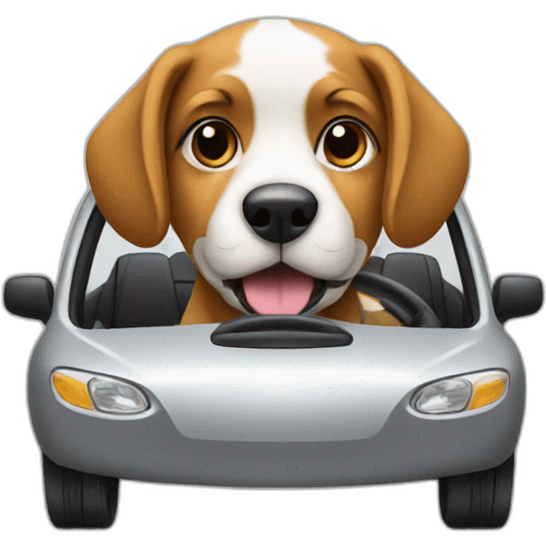 dog driving a car emoji