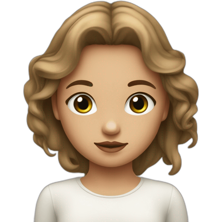 Moi une fille avec les yeux verts la peau blanche les cheveux très longs châtain et ondulé emoji