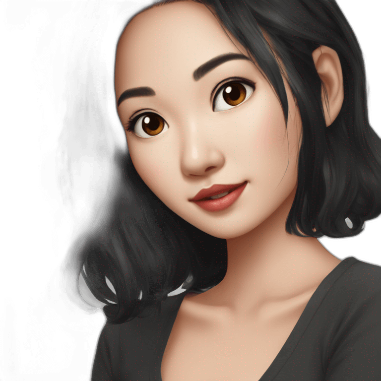 Evelyn Cathy Widjaja - asian black hair girl emoji