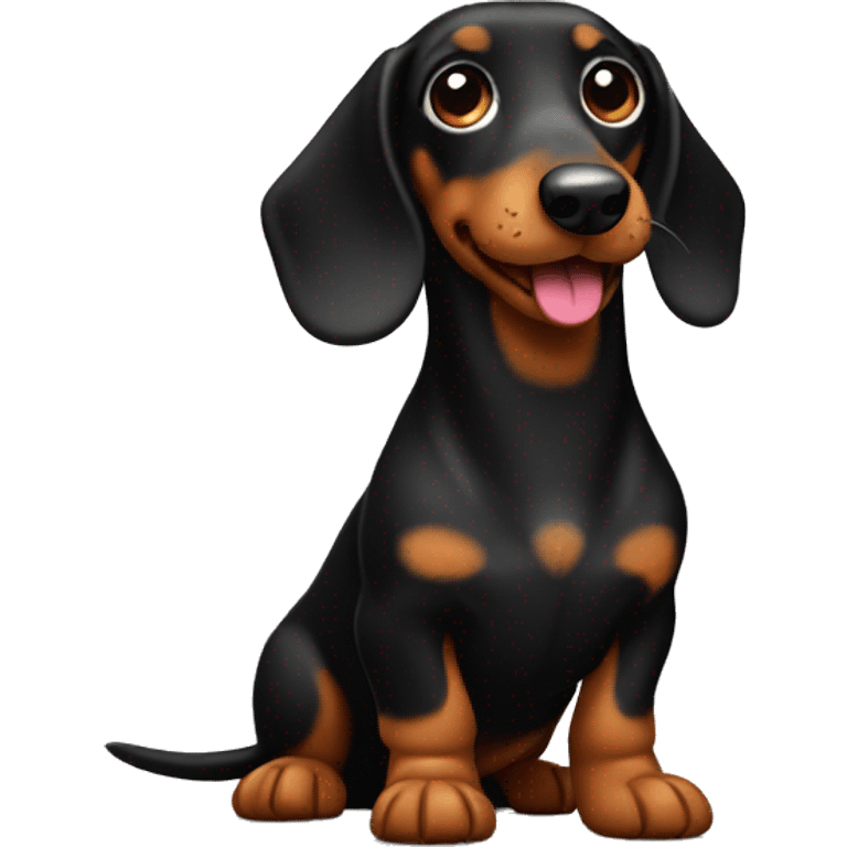 Black & tan sausage dog  emoji