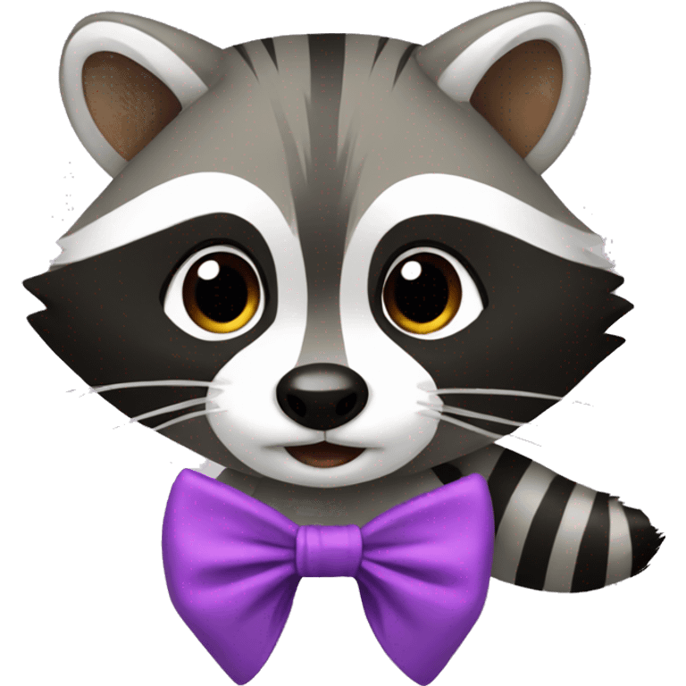 Raccoon with a bow  emoji