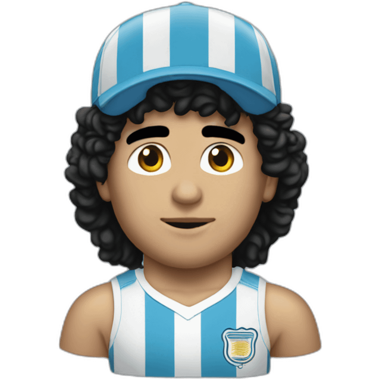 Curly Maradona 86 argentina stripes tshirt emoji