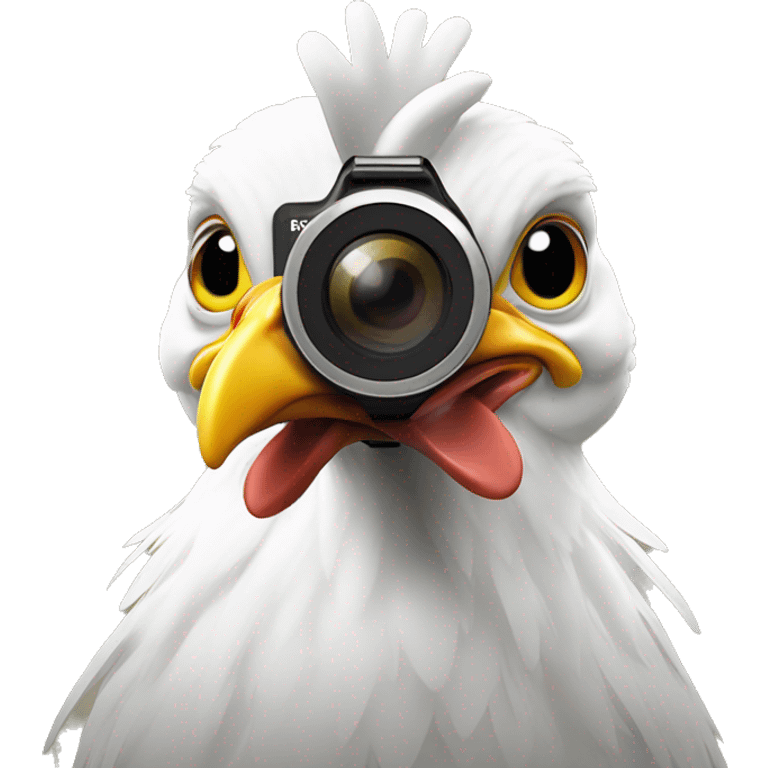 chicken with a gopro attached to head emoji