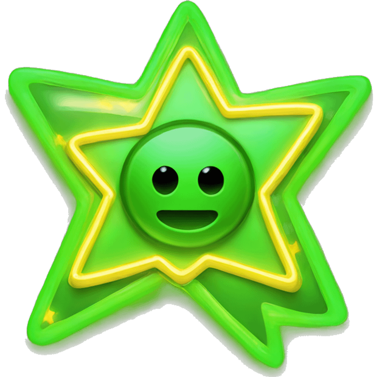 A Star high tech neon green and gold emoji