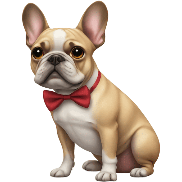 Frenchie with a bow tie  emoji