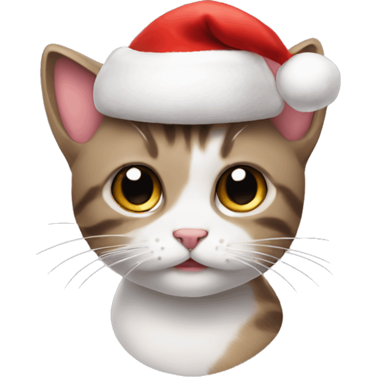 small cat with christmas hat  emoji