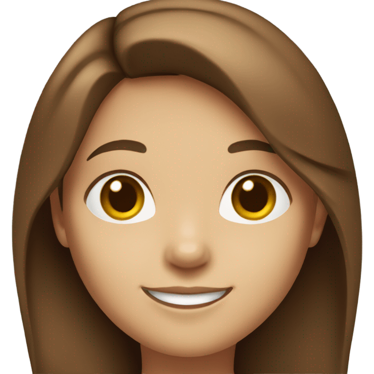 smiling girl with brown hair emoji