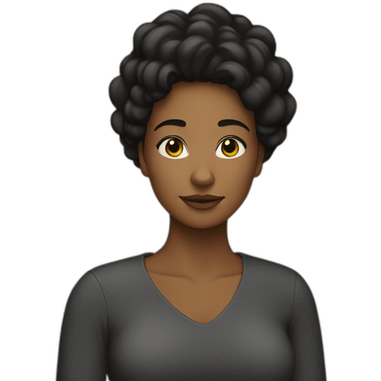 Mujer pelos negros  emoji