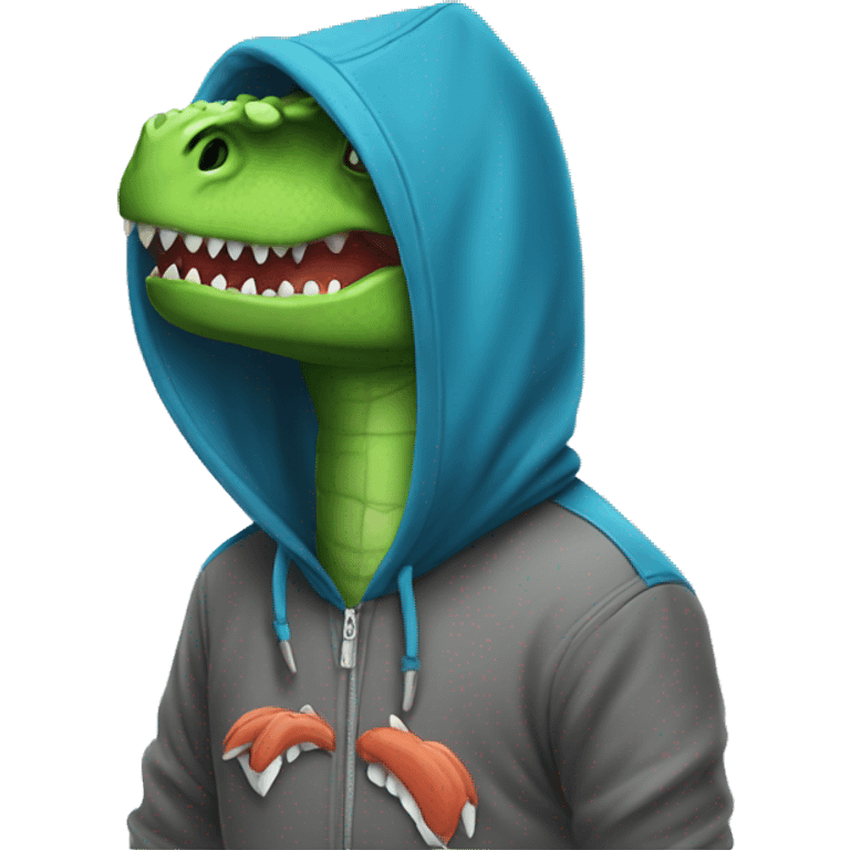 Dinosaure with hoodie  emoji