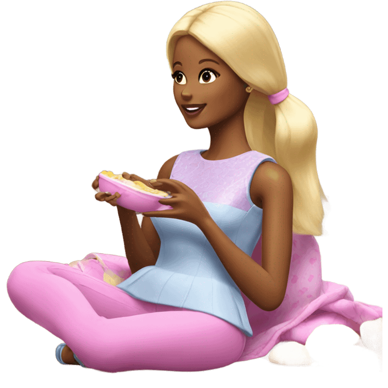 Barbie feeding baby emoji