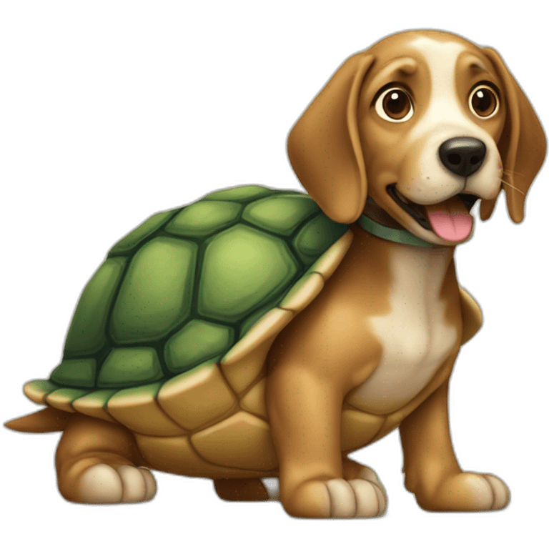 Chien sur une tortue emoji