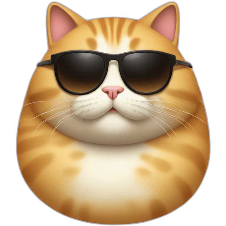 fat cat with sunglass emoji